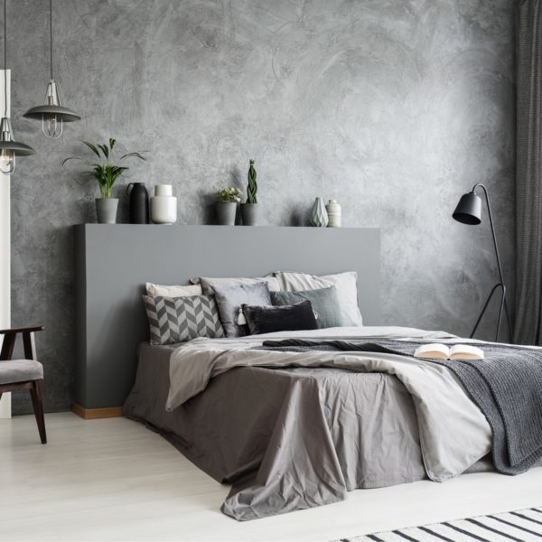 Modern grey bedroom